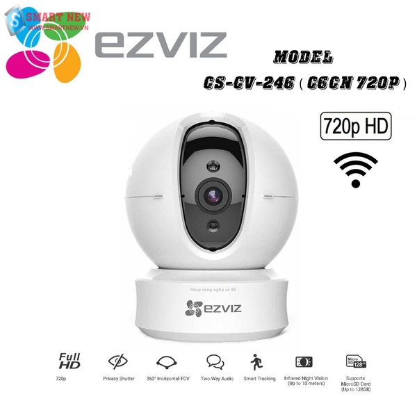 Camera giám sát không dây wifi EZVIZ C6CN - Xoay 360