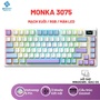 Bàn phím cơ MONKA 3075 bluetooth không dây ver2 - 3 mode - Mạch xuôi - Led RGB - Màn LED - Hỗ trợ Mac , Laptop