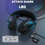 Tai nghe Gaming Attack Shark L80 - 3 mode kết nối- Âm Bass 3D - Hỗ trợ Micro đàm thoại