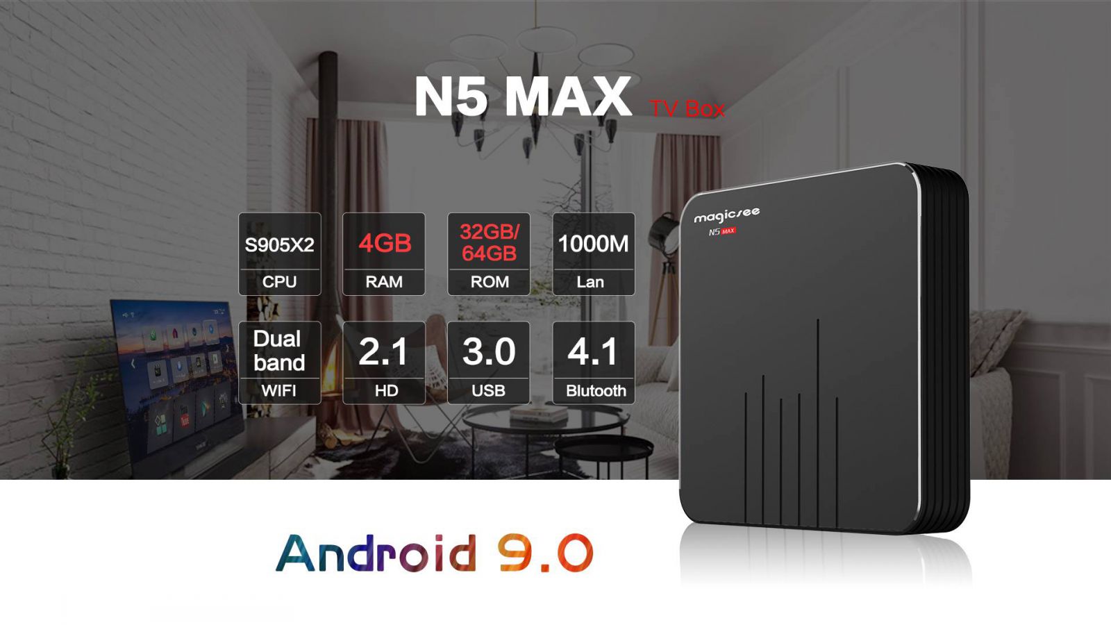 Android TV Box tốt nhất -Android TV Box Magicsee N5 Max