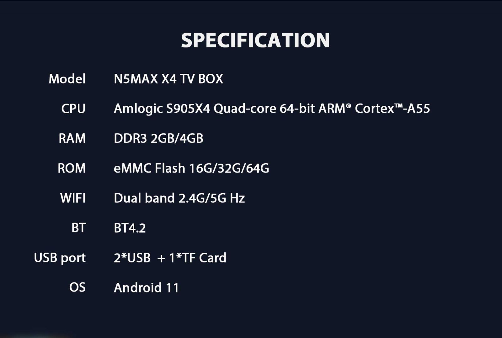 Thông số kỹ thuật Android TV Box Magicsee N5 Max X4