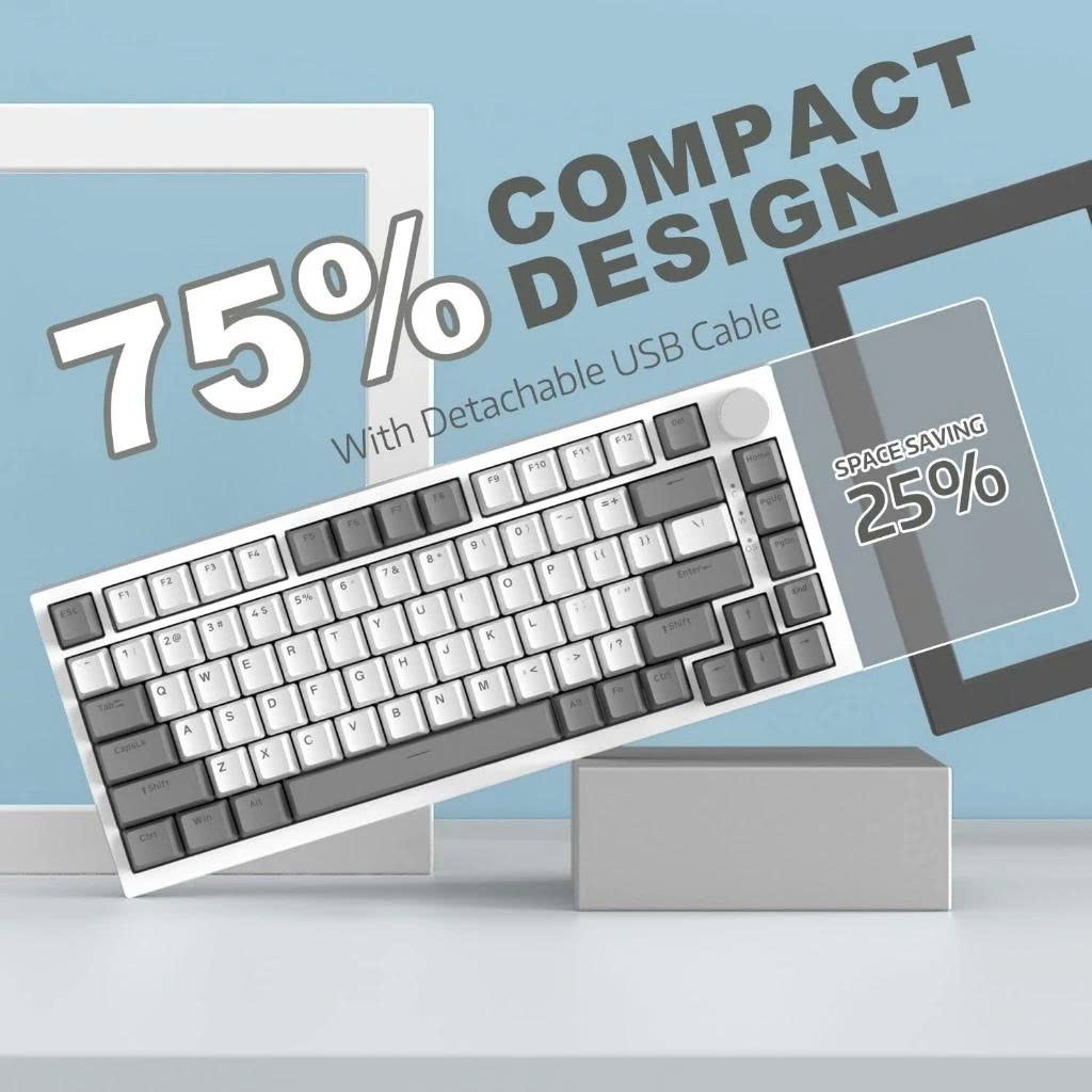 Bàn phím cơ có dây Ajazz AK820 1 mode - Gasket Mount - Có hot-swap - Mạch xuôi - Type C