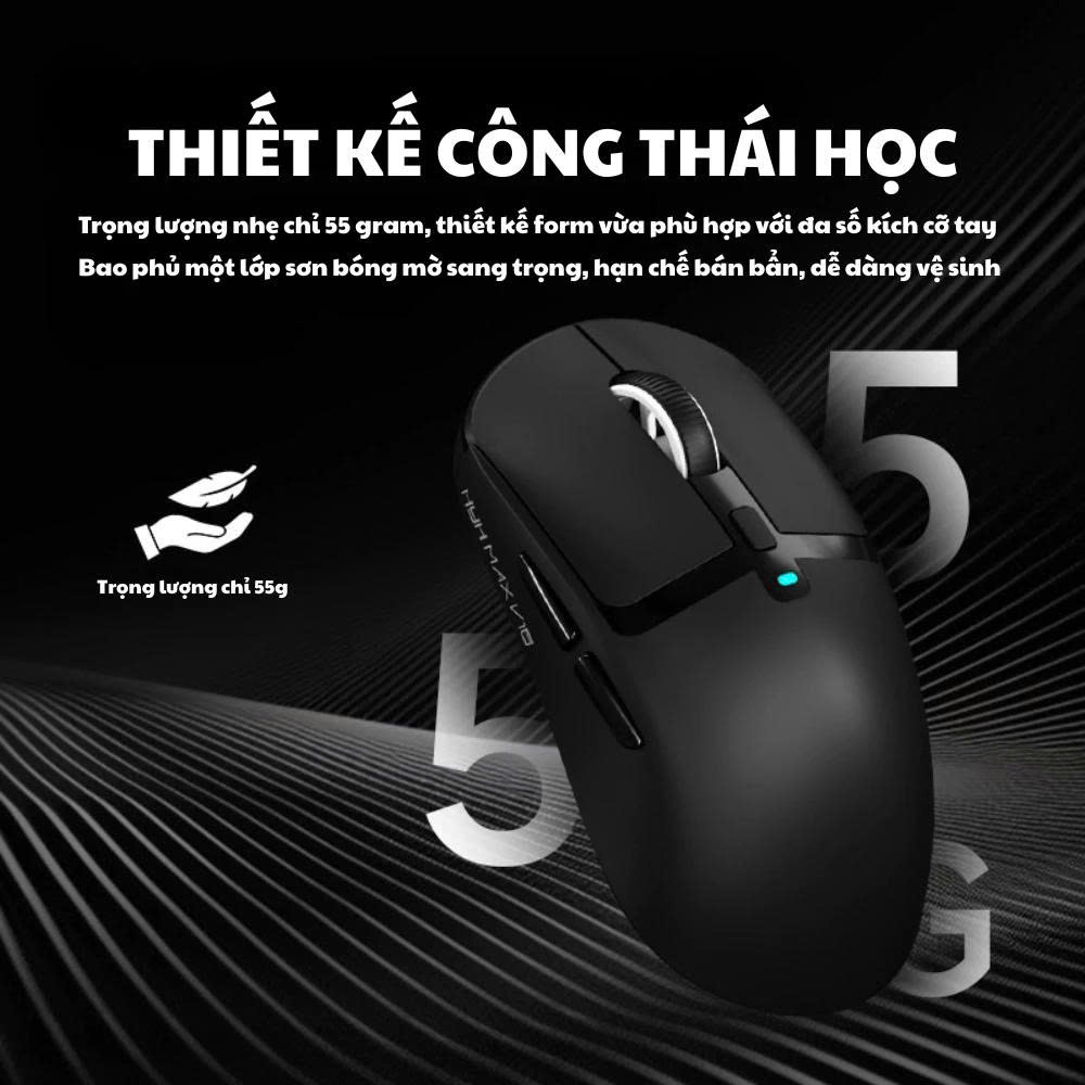 Chuột gaming không dây ATAS V16 Max - 3 mode - Pin 500mAh - Có app - DPI 22 000 - Chip PAW3311