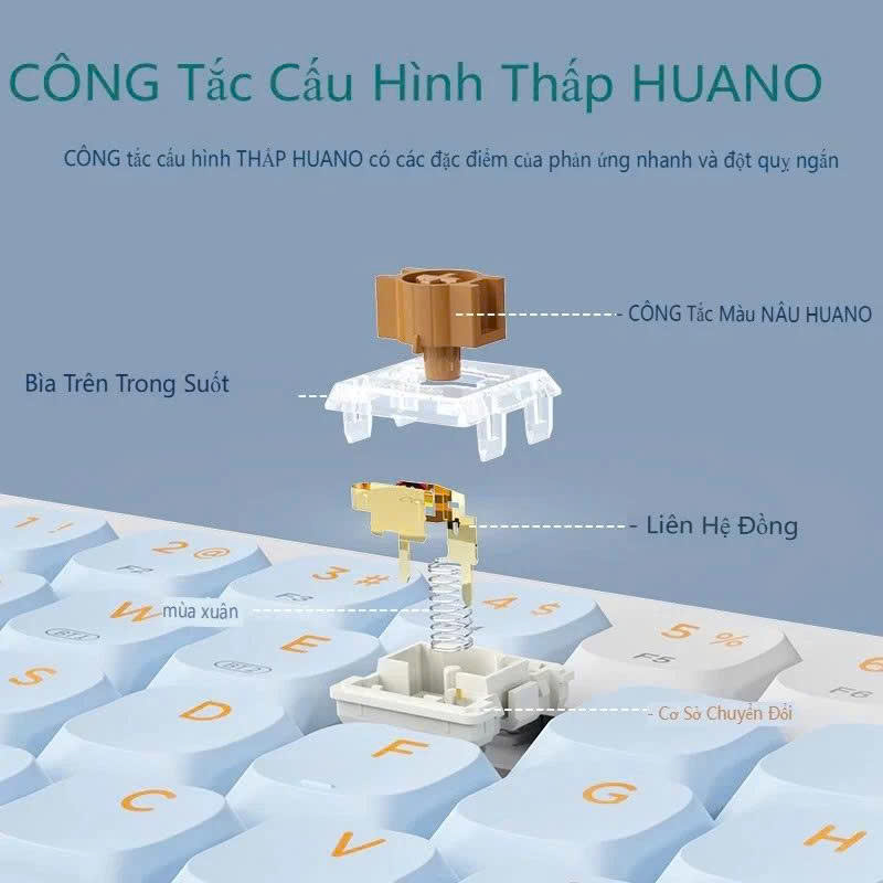 Bàn phím cơ trục ngắn AJAZZ AKL680 không dây- Kết nối chế độ kép- Kết nối bluetooth