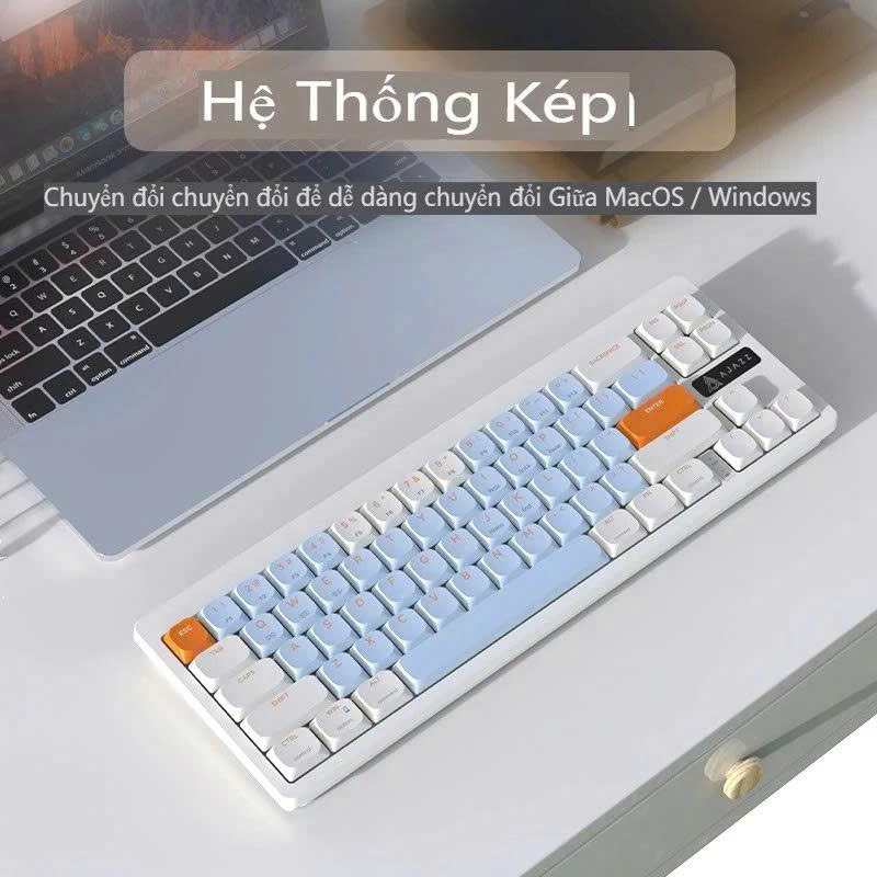 Bàn phím cơ trục ngắn AJAZZ AKL680 không dây- Kết nối chế độ kép- Kết nối bluetooth