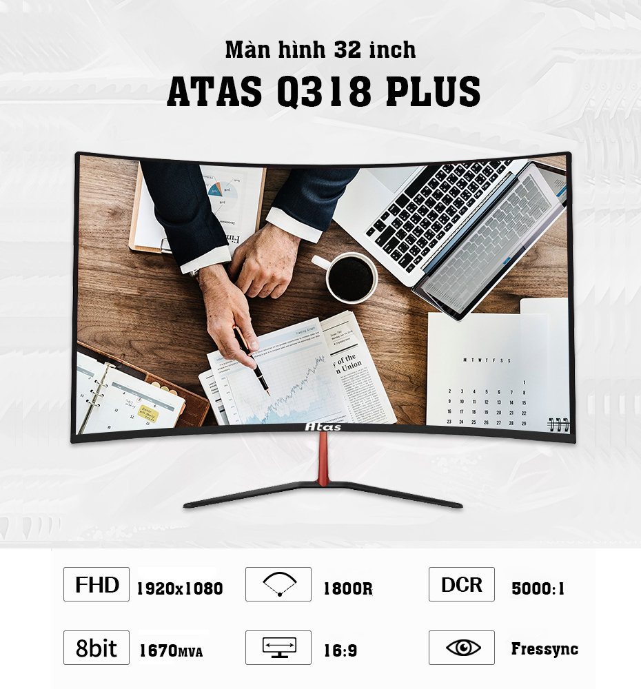 màn hình cong ATAS 32 inch